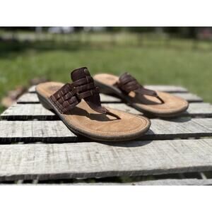 UGG Australia Jenaya 1007561 Brown Leather & Rubber Sandals Womens Size 8US 39EU
